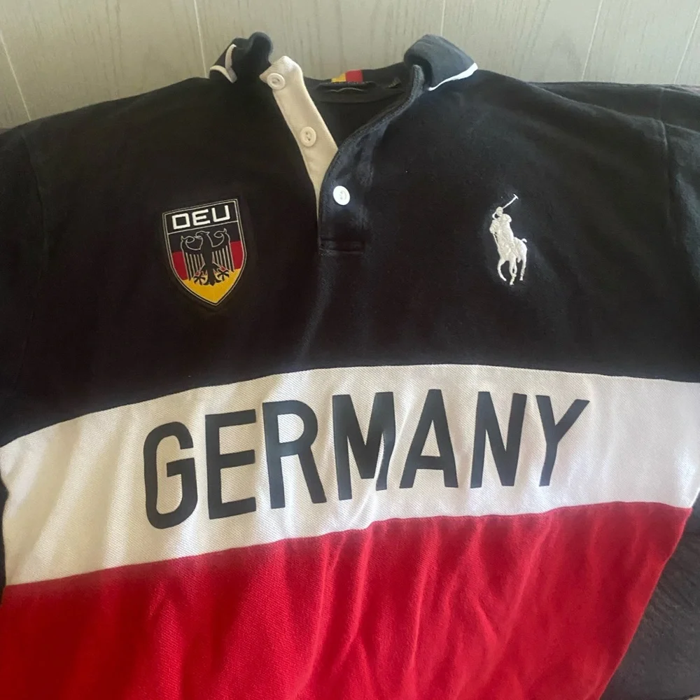 Polo by Ralph Lauren Black White Red Germany Rugby Polo